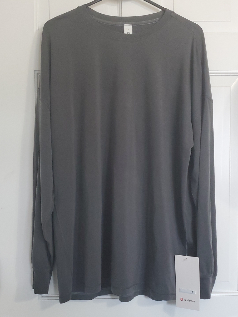 NWT lululemon Easyset Long-Sleeve Crew Shirt Wash Gray Sz 10,12,14
